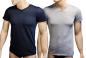 Preview: TOKER COLLECTION® T-Shirt Herren T-Shirt Basic V- Ausschnitt 2er Pack aus Baumwolle