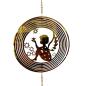 Preview: Weihnachts-Dekohänger Engel mit Sternen & Glaskugel – Edelstahl goldfarben – ca. 74 cm