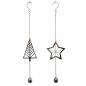 Preview: Dekohänger Weihnachten 2er-Set – Tannenbaum & Stern aus Edelstahl-Mix, ca. 50 cm