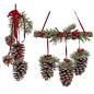 Preview: FORMANO Hängedekoration Fensterdeko Hänger – Zapfen natur-rot, 55 cm (Hängedeko, 1 Stück), mit Glitzerschnee