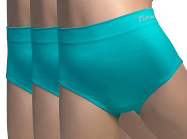 Taillenslip Damenslip "Tina" Seamless ohne Nähte super elastisch (Packung, 3er Pack) mit Logoschriftzug am Wäschebund