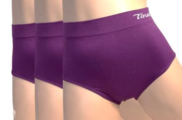 Taillenslip Damenslip "Tina" Seamless ohne Nähte super elastisch (Packung, 3er Pack) mit Logoschriftzug am Wäschebund