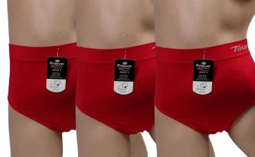 Taillenslip Damenslip "Tina" Seamless ohne Nähte super elastisch (Packung, 3er Pack) mit Logoschriftzug am Wäschebund