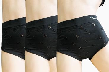 Toker Collection® Taillenslip "Tina" Seamless ohne Nähte super elastisch mit kleinem Lochmuster  3er Pack ) Logo Elastikbund