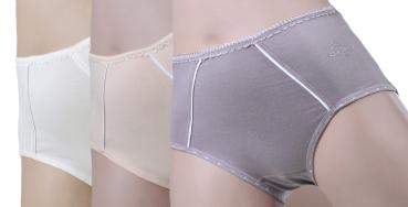 TOKER COLLECTION® Hüftslip Hipster "Sabrina" mit Glitzerapplikation 3 Stück Kontrastnähte im Vorderteil