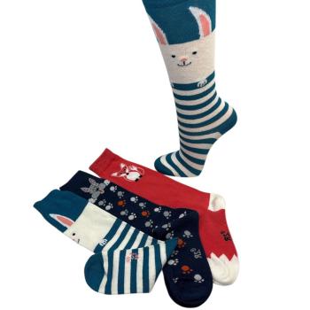 Riese Kinder Kniestrümpfe mit Tiermotiv – 3 Paar handgekettelt