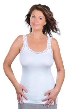 TOKER COLLECTION® Achseltop Damen Modal Top mit elastischer Spitze