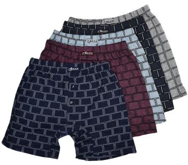 TOKER COLLECTION® Herren Boxershort kariert Gr. S, 5er Pack Logostickerei am Bund