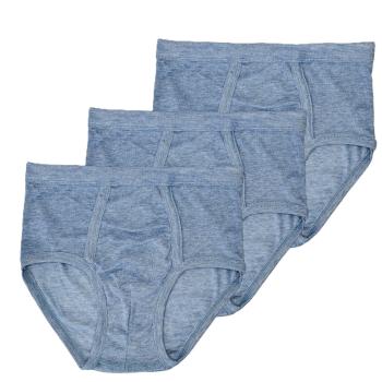 TOKER COLLECTION® Herrenslip mit Eingriff klassischer Schnitt blau oder grau meliert (Packung, 3er Pack) weich und anschmiegsam