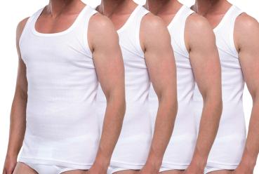 Achselhemd Herren Unterhemd doppelripp, 4er Pack