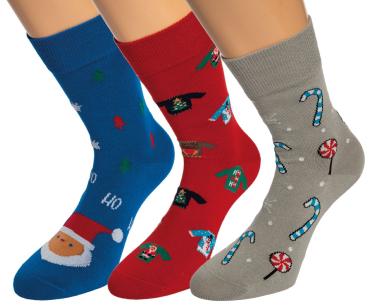 RS HARMONY Wintertime Weihnachtssocken 3er Pack mit Weihnachtsmotiven