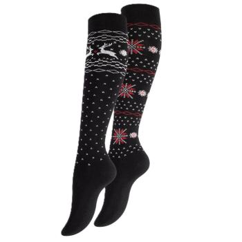 Damen Kniestrümpfe oder Socken mit Norweger-Muster – 2er / 3er Pack