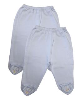 TOKER COLLECTION® Jerseyhose Baby Hose mit Fuß, Gr. 62/68, 100% Baumwolle, 2 Farben (Packung, 2er-Pack) Gummibund