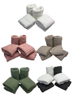 VINNEMEIER GMBH TEXTIL- UND SCHUHIMPORT Handtuch Set 2 x Gästehandtuch mit 4 x Seiflappen (Spar-Set), atmungsaktiv