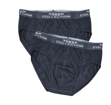 TOKER COLLECTION® Herren Sportslip schwarz,(Packung, 2er-Pack) mit Logo Webbund