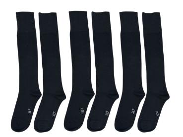Kniestrümpfe Extra Wellness-Rand ohne Gummidruck schwarz 3-teilig