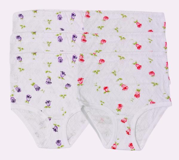 TOKER COLLECTION® Taillenslip Damen Jaquardslip bunt 6er Pack, 100% Baumwolle, kochfest, Blümchen