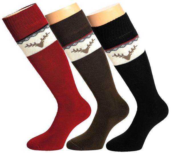Damen Thermo-Kniestrümpfe „Hirsch“ – 3er Pack