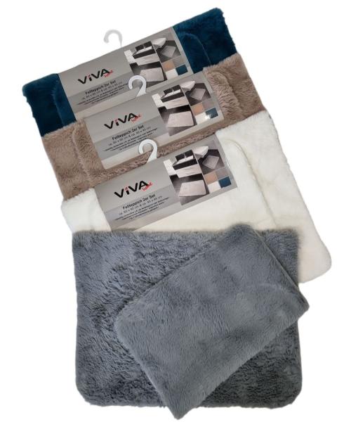 VIVA HOME Fellteppich Fellteppich - Badteppich 2er Set Kuschelig und weich