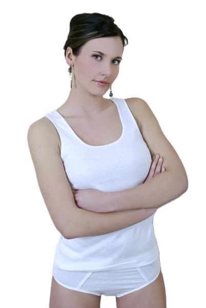 TOKER COLLECTION® Unterhemd Damen Achselhemd mit Satinkante 2 Stück aus reiner Baumwolle