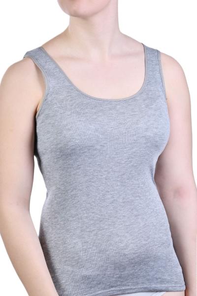 TOKER COLLECTION® Unterhemd Damen Achselhemd mit Satinkante 2 Stück aus reiner Baumwolle