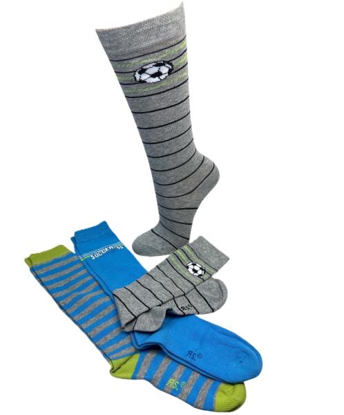 Riese Kniestrümpfe Kinder Kniestrümpfe Jungen mit Fußballmotiv – 3 Paar handgekettelt und verstärkt
