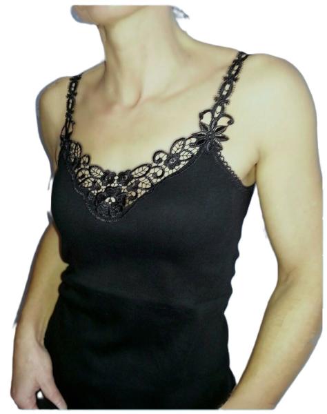 TOKER COLLECTION® Achseltop Damen Unterhemd mit elastischen Trägern im 3er Pack aus reiner Baumwolle