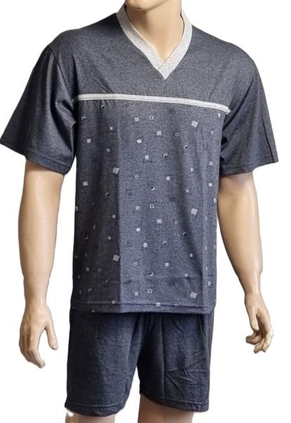 TOKER COLLECTION® Pyjama Herren Shorty 2 Teilig mit V - Ausschnitt