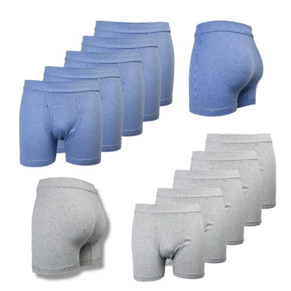 TOKER COLLECTION® Boxershorts Herren Slip mit Bein und Eingriff Unterhose (Sparpackung, 5er Pack) Softbund