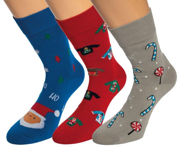 RS HARMONY Wintertime Weihnachtssocken 3er Pack mit Weihnachtsmotiven