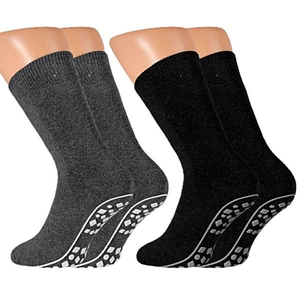 ABS Thermo-Antirutsch-Socken Damen & Herren – 2er Pack in Anthrazit & Schwarz
