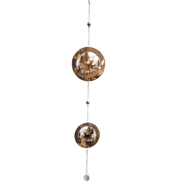 formano Hängedekoration Winterlandschaft mit Rehen aus Edelstahl in Gold, ca. 74 cm