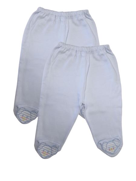 TOKER COLLECTION® Jerseyhose Baby Hose mit Fuß, Gr. 62/68, 100% Baumwolle, 2 Farben (Packung, 2er-Pack) Gummibund