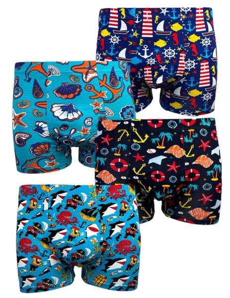 Boxershorts 4er Pack Kinder Boxershorts bunter Mix,158 - 170, mit Baumwolle  Logo auf dem Taillenbund