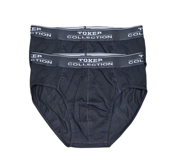 TOKER COLLECTION® Herren Sportslip schwarz,(Packung, 2er-Pack) mit Logo Webbund