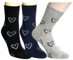 Damen Socken 3er Pack Bambus-Viskose Schwarz Marine Grau