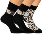 RS HARMONY Damen Socken Love Leo 3er Pack mit Leo Print und Herzmotiven