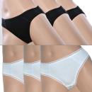 TOKER COLLECTION® Damen Bikinislip 6er Pack, Baumwolle mit Spitze im Vorderteil