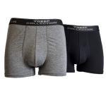 TOKER COLLECTION® Herren Boxershort 2 Stück ein Preis mit Logo auf dem Taillenbund