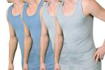 TOKER COLLECTION® Achselhemd Herren Unterhemd meliert im 4er Pack