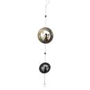 Weihnachts-Dekohänger Engel mit Sternen & Glaskugel – Edelstahl goldfarben – ca. 74 cm