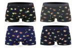 Boxershorts 4er Pack Herren Boxershorts bunter Mix, M - 2 XL, Baumwolle mit Logoschriftzug am Wäschebund