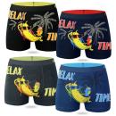 Toker Collection® Herren Boxershort mit lustigen Bananen Motiven  4er Pack Relax Time