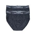 TOKER COLLECTION® Herren Sportslip schwarz,(Packung, 2er-Pack) mit Logo Webbund